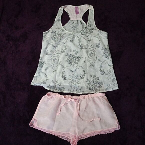 Sophie & Me by twenty-one Tank Shorts Pajama Set Comfy Sleepwear Small Petite - Picture 1 of 6